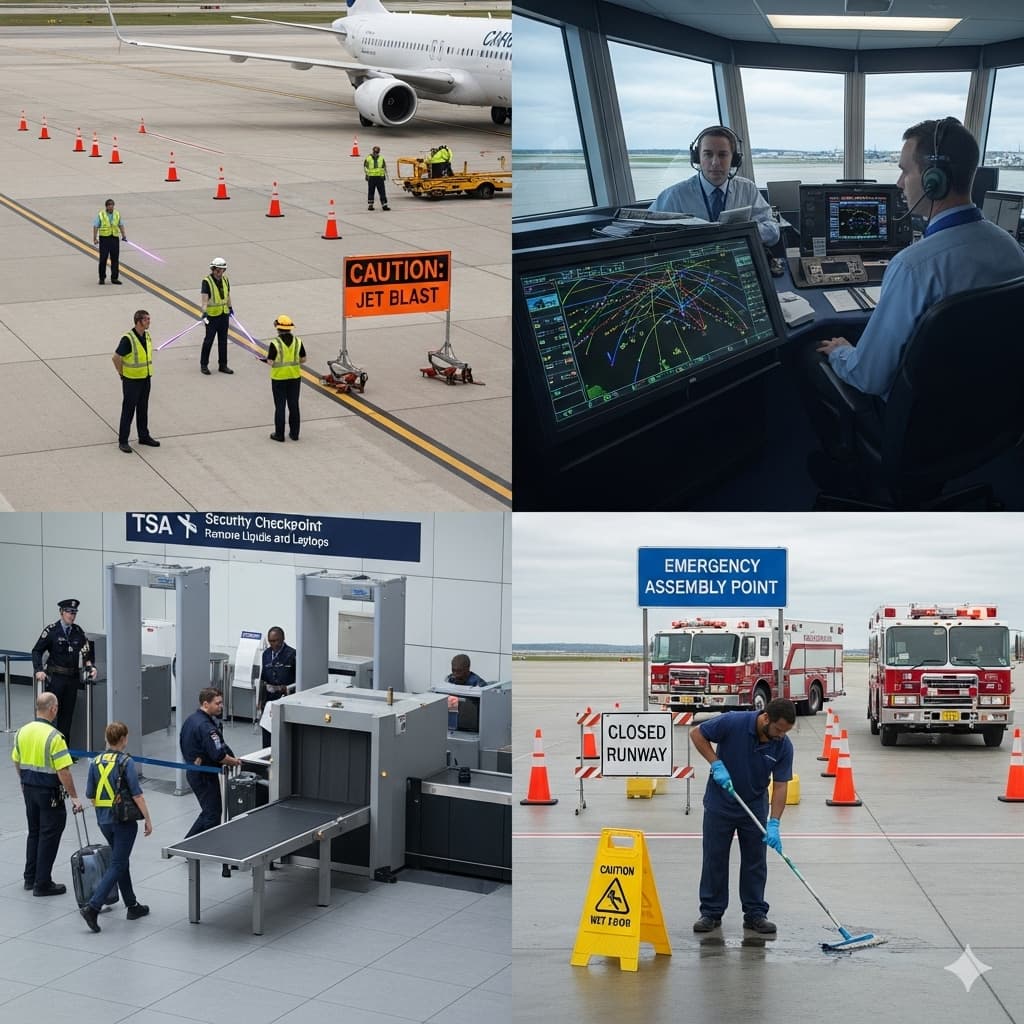 Collage of airport operations